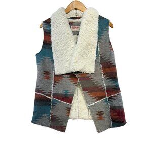 Vintage Mossimo Supply Co. Faux Fur Lined Southwestern Vest Womens